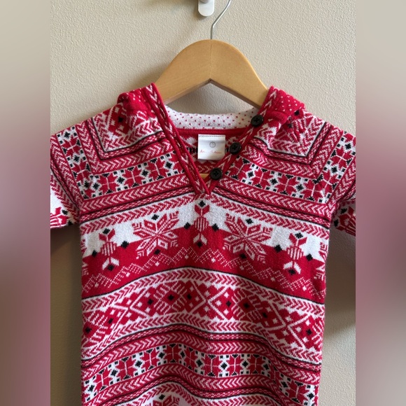 Hanna Andersson Holiday Sweater Romper sz 80 // US 18-24mo - Picture 2 of 7